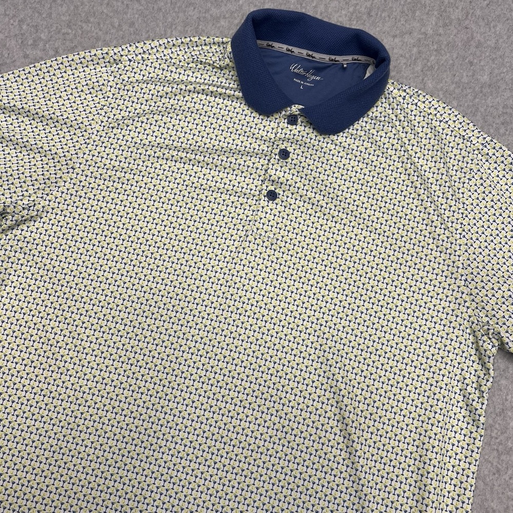 Walter Hagen Shirt Men's Large AOP Geometric Nineteenth Hole Clubhouse Stretch